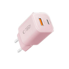 Tech-Protect 33W Vægoplader m. 1x USB-A & 1x USB-C - Lyserød