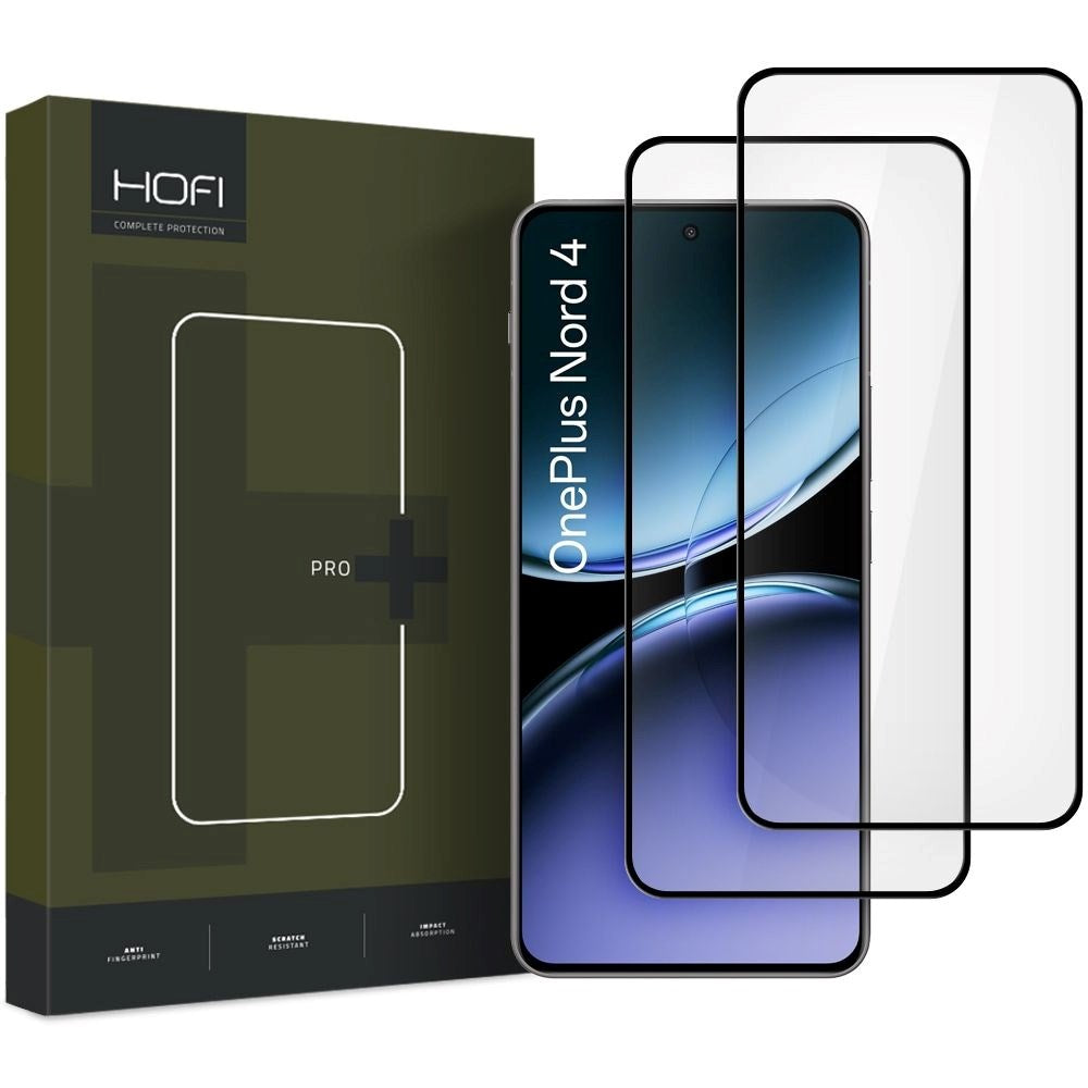 OnePlus Nord 4 (5G) Hofi Glass Pro+ Skærmbeskyttelsesglas - Case Friendly - 2 Stk. - Sort Kant