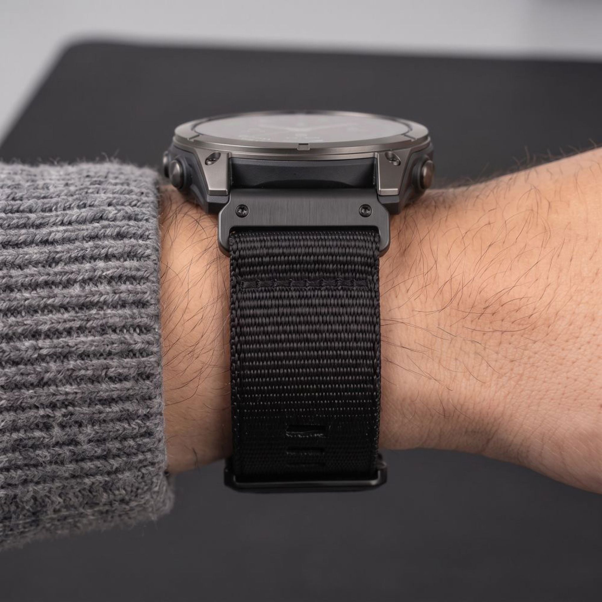 Universal Garmin 26mm QuickFit Tech-Protect Classic Nylon Rem - Sort
