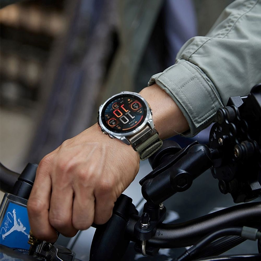 Universal Garmin 26mm QuickFit Classic Nylon Rem - Mørkegrøn