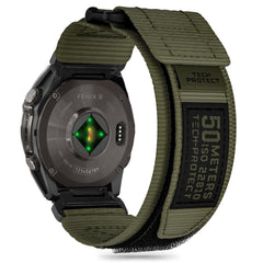 Universal Garmin 22mm QuickFit Tech-Protect Scout Pro Stof Rem - Grøn
