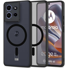 Tech-Protect MagMat MagSafe Motorola Edge 50 Neo Cover - Gennemsigtigt / Mat Sort