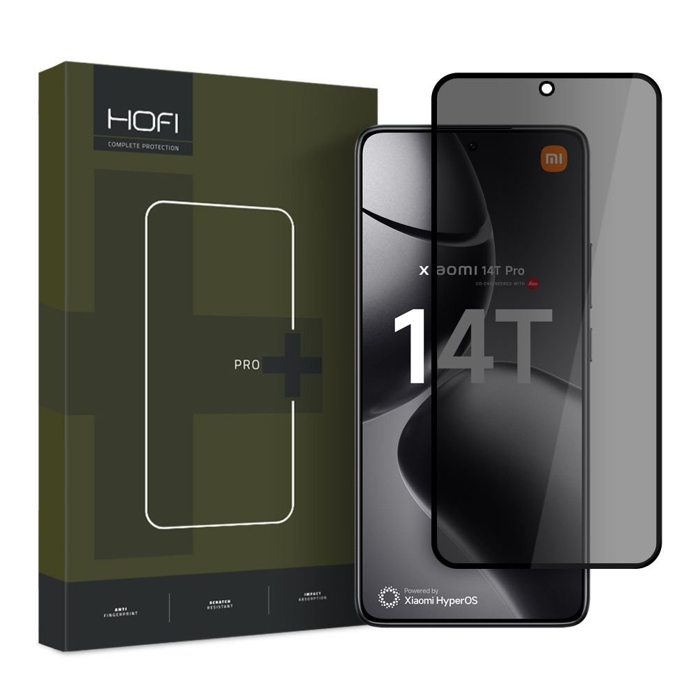 Xiaomi 14T / Xiaomi 14T Pro - HOFI Glass Pro+ Skærmbeskyttelse m. Privacy Funktion - Case Friendly - Gennemsigtig