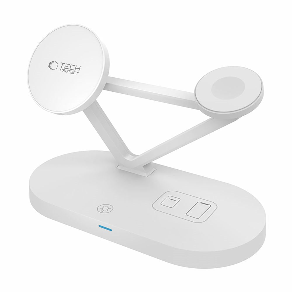 Tech-Protect 3-i-1 Magsafe Trådløs Oplader QI 15W - Hvid