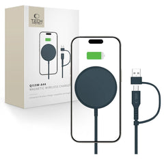 Tech-Protect Qi15W-A44 Magnetisk Magsafe Trådløs Oplader - Blå