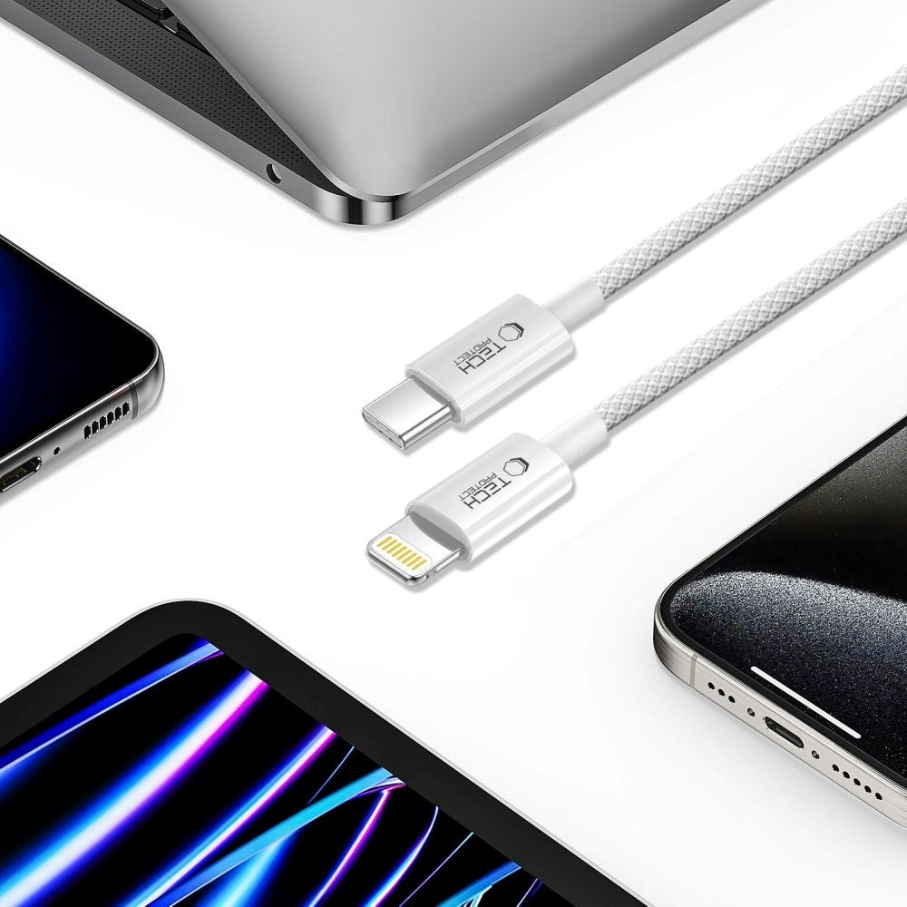 Tech-Protect Ultraboost Lite 27W / 3A Lightning til USB-C Kabel 1m - Grå