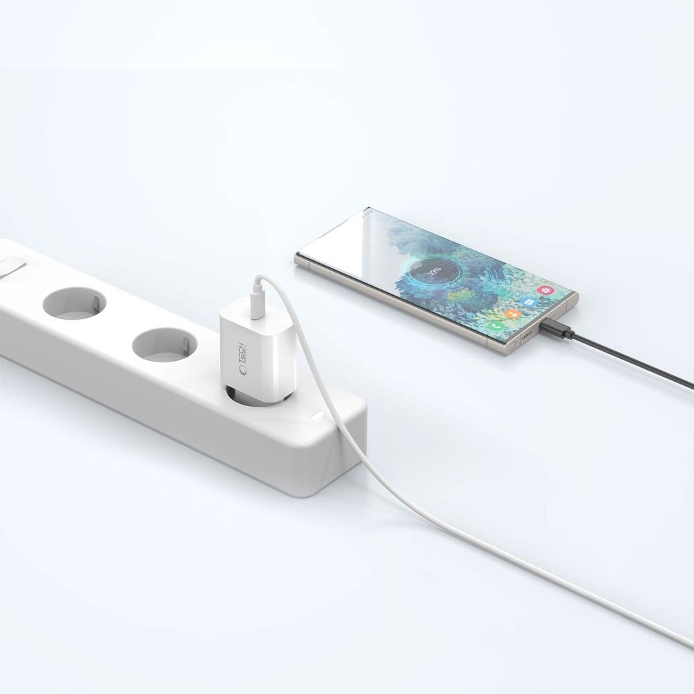 Tech-Protect Charger PD 20W USB-C Vægoplader - Hvid