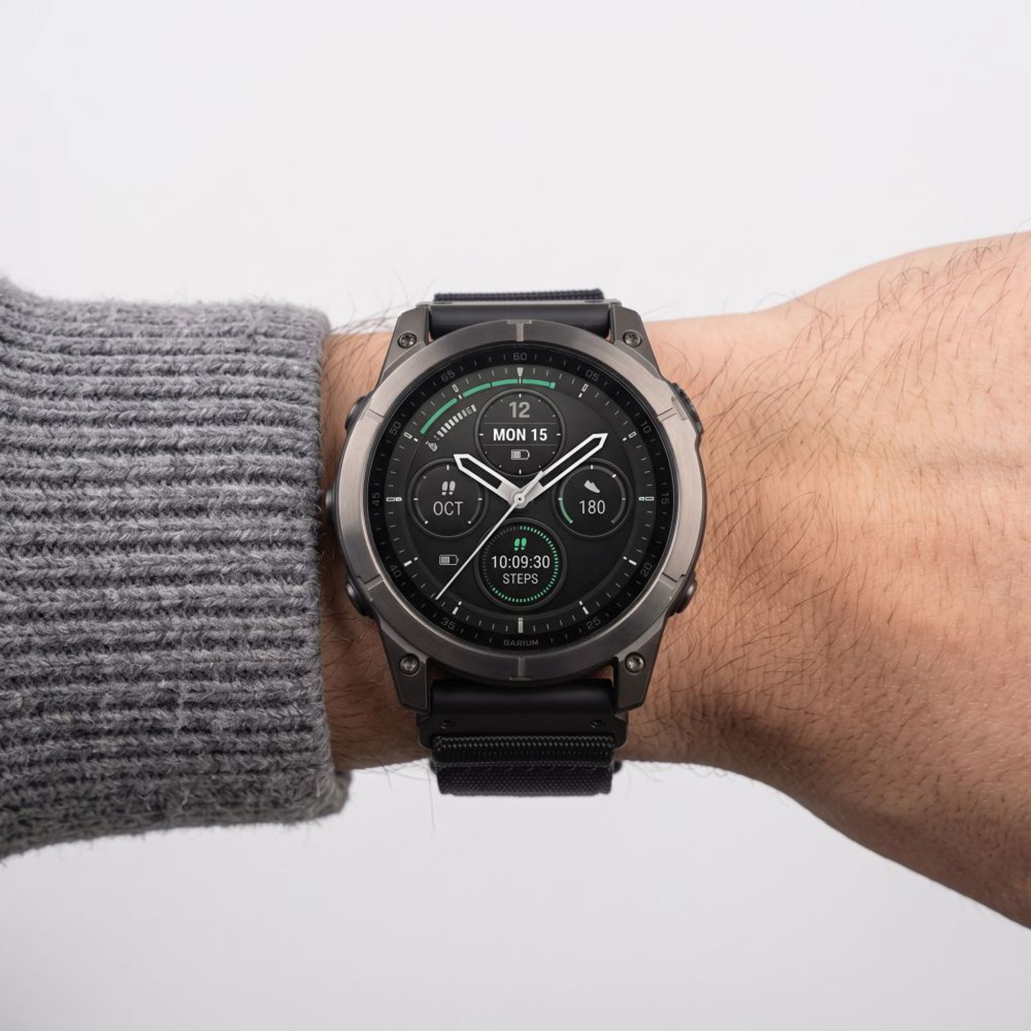 Universal Garmin 22mm QuickFit Tech-Protect Classic Nylon Rem - Sort