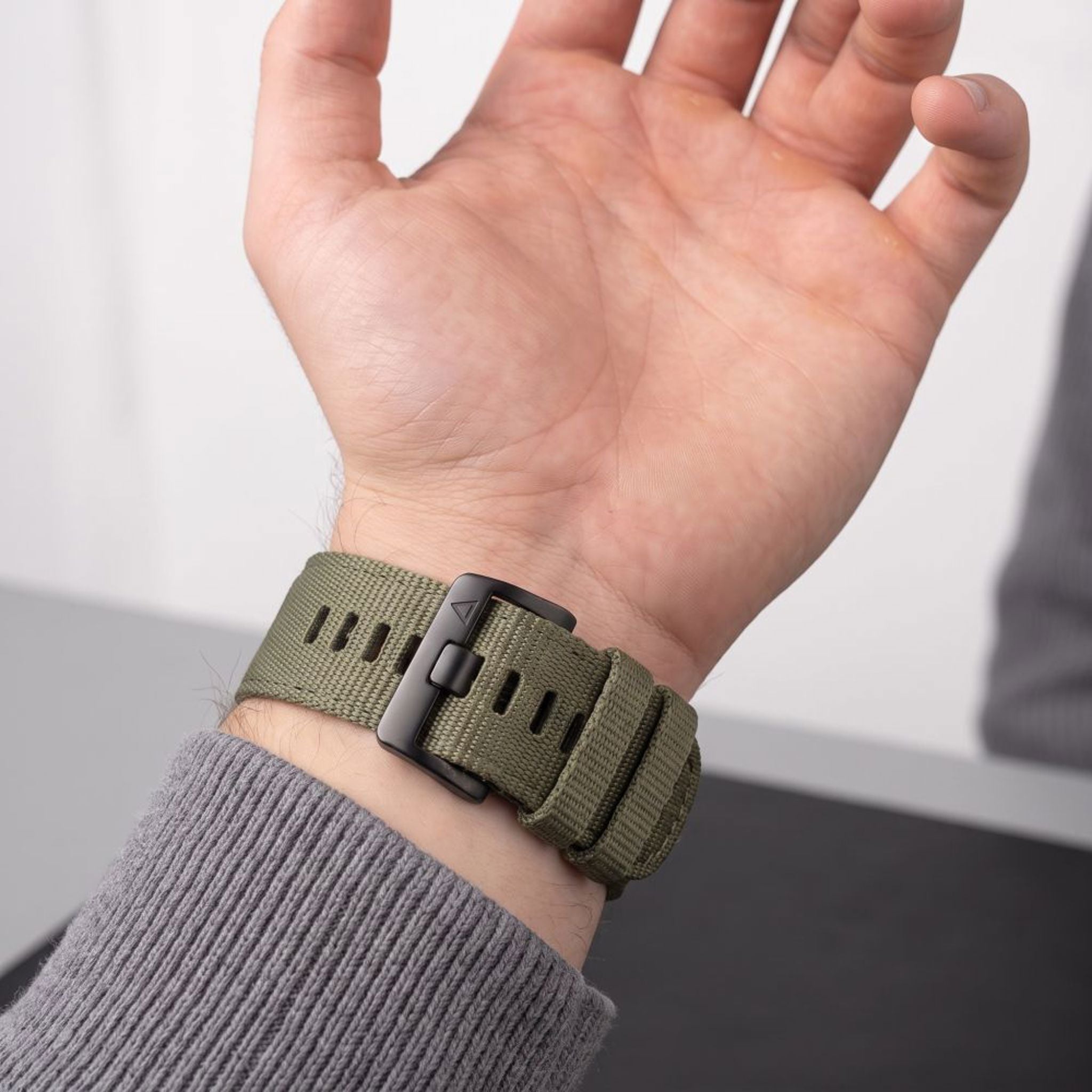 Universal Garmin 22mm QuickFit Tech-Protect Classic Nylon Rem - Grøn