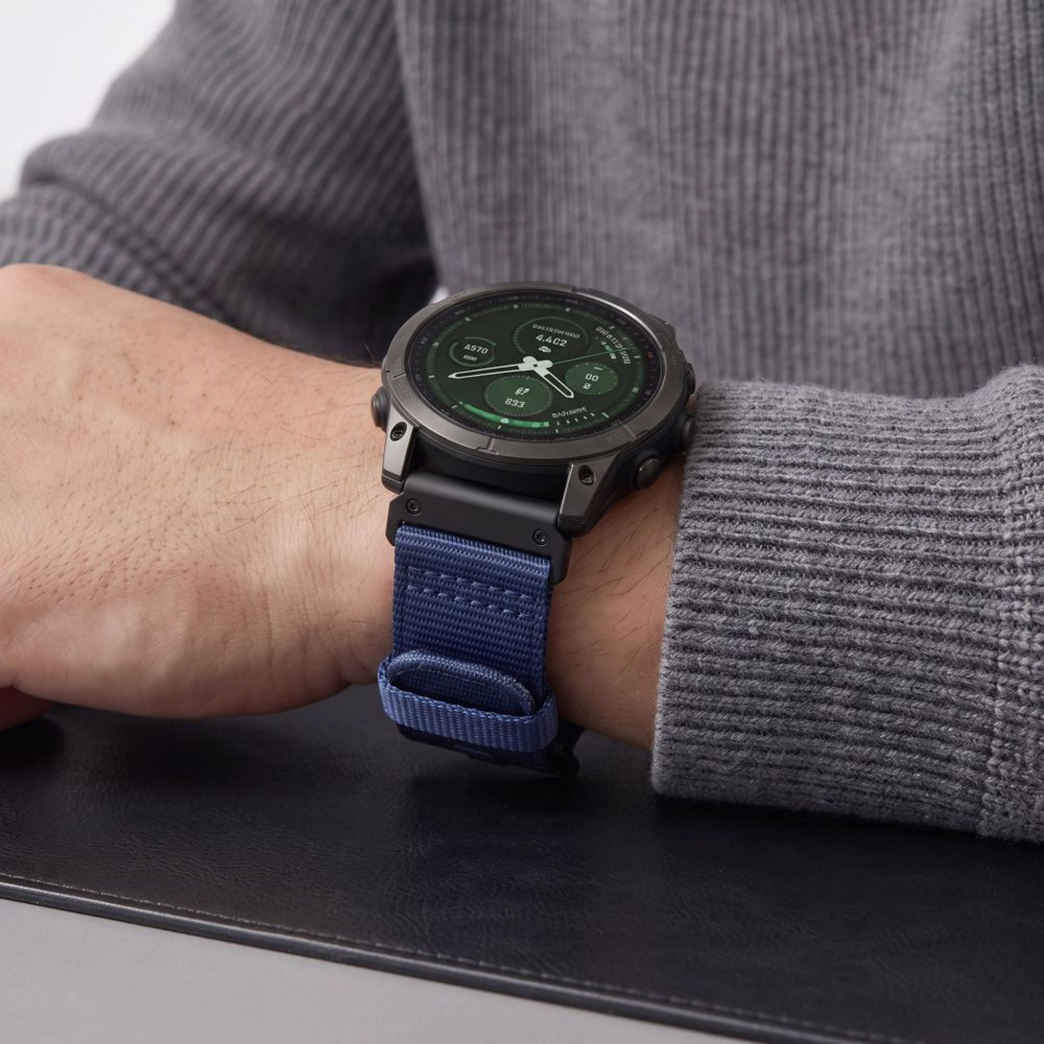 Universal Garmin 22mm QuickFit Tech-Protect Classic Nylon Rem - Blå