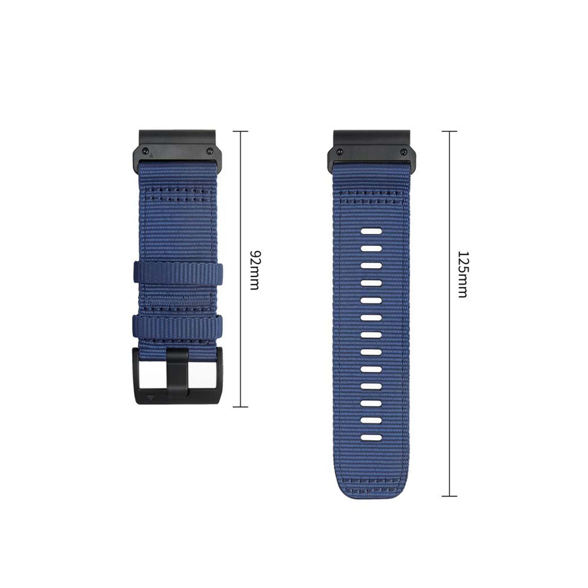 Universal Garmin 22mm QuickFit Tech-Protect Classic Nylon Rem - Blå