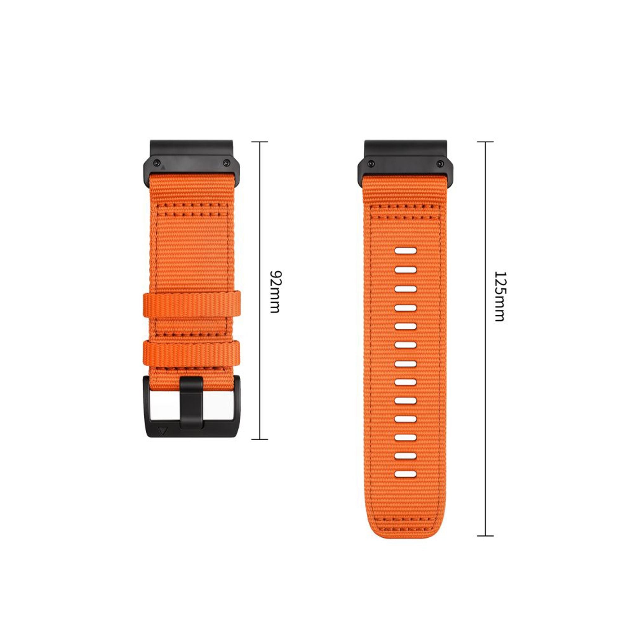 Universal Garmin 22mm QuickFit Tech-Protect Classic Nylon Rem - Orange