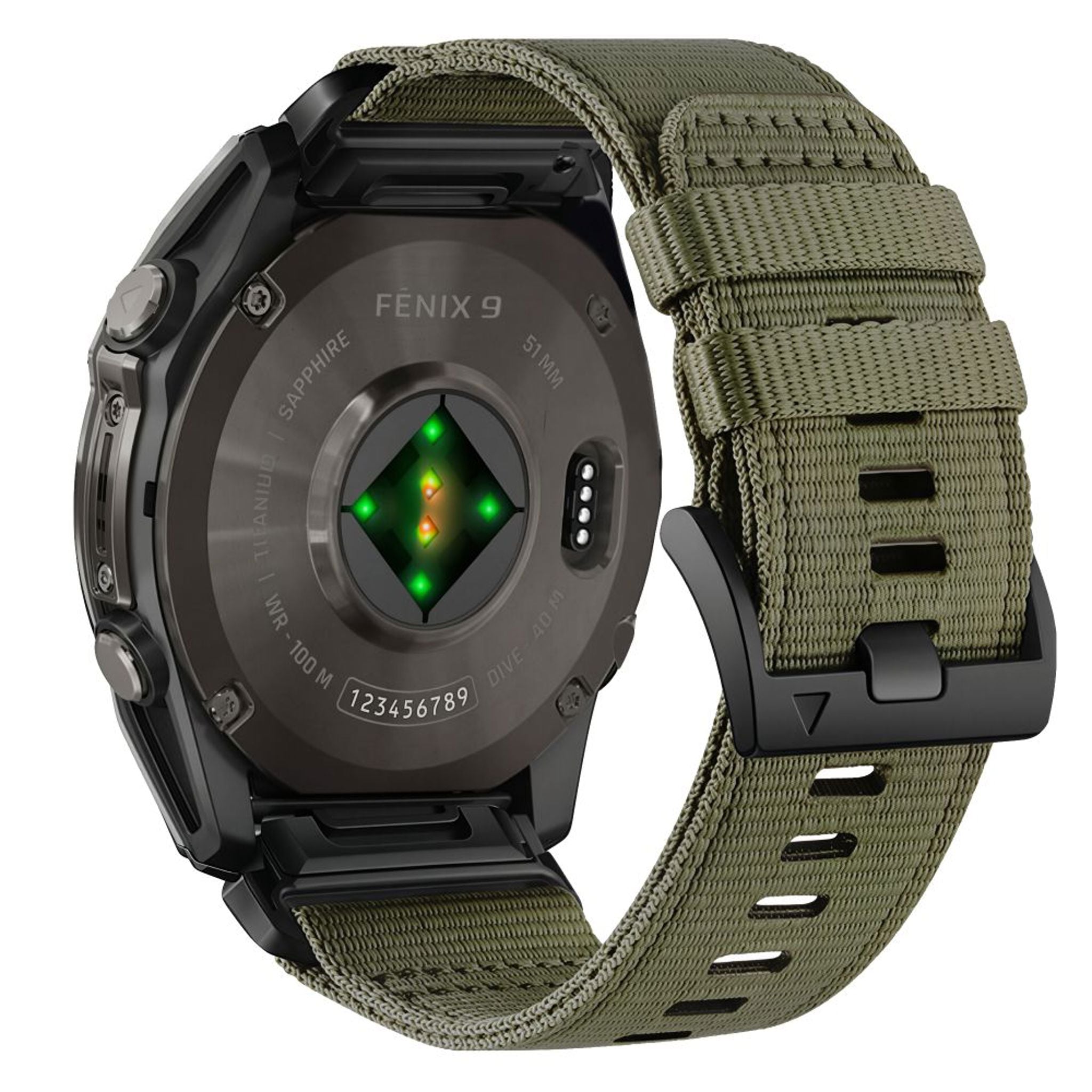 Universal Garmin 26mm QuickFit Tech-Protect Classic Nylon Rem - Grøn