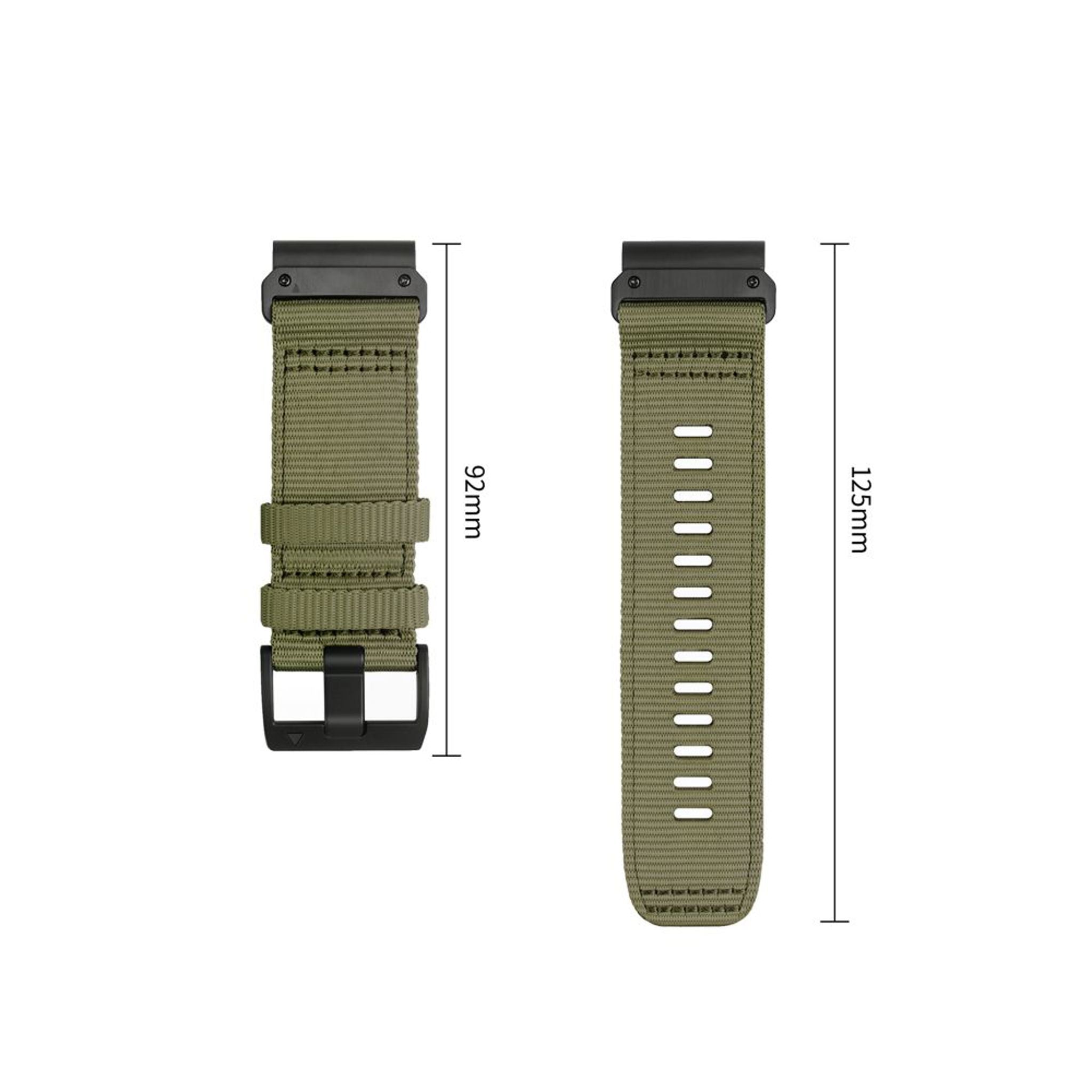 Universal Garmin 26mm QuickFit Tech-Protect Classic Nylon Rem - Grøn