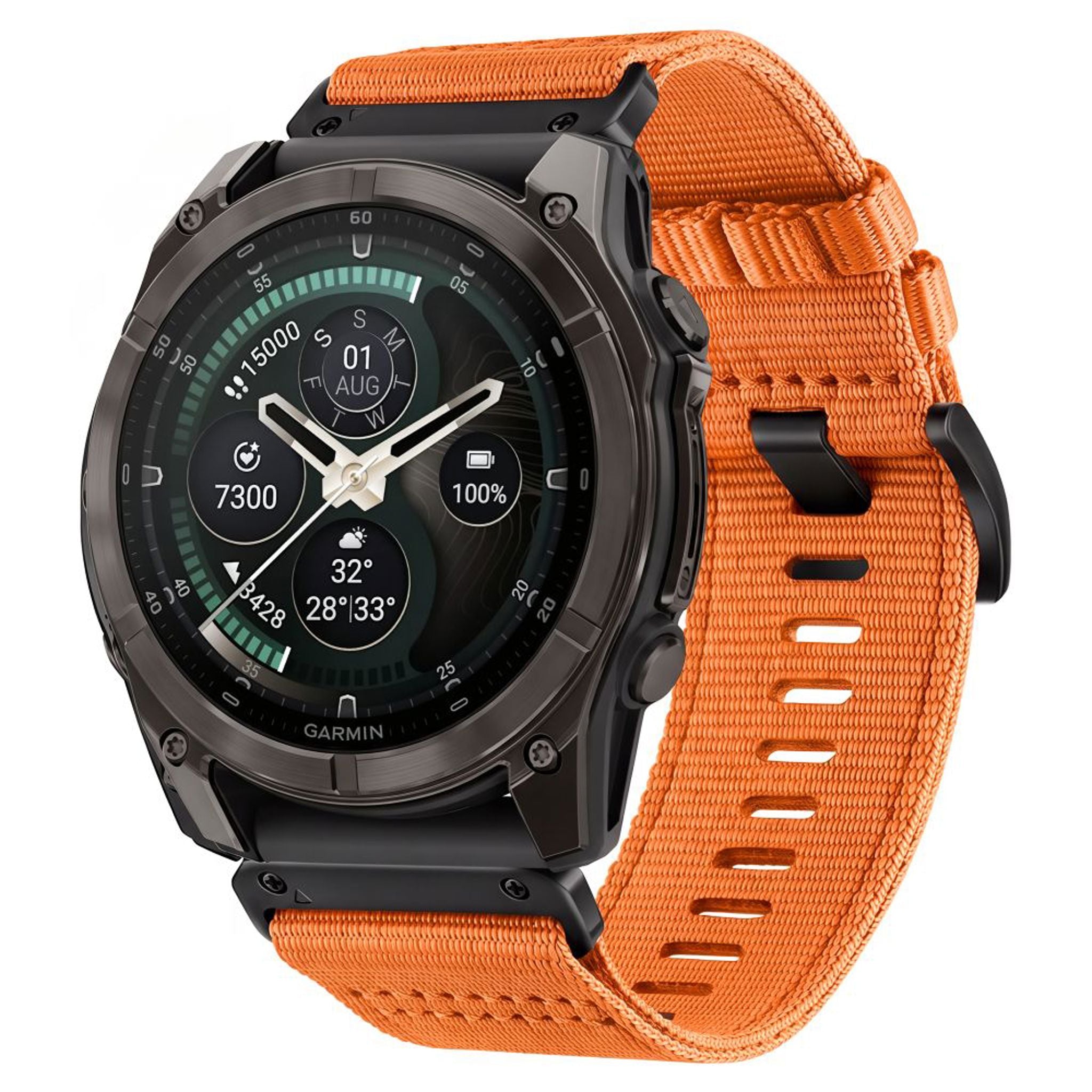 Universal Garmin 26mm QuickFit Tech-Protect Classic Nylon Rem - Orange
