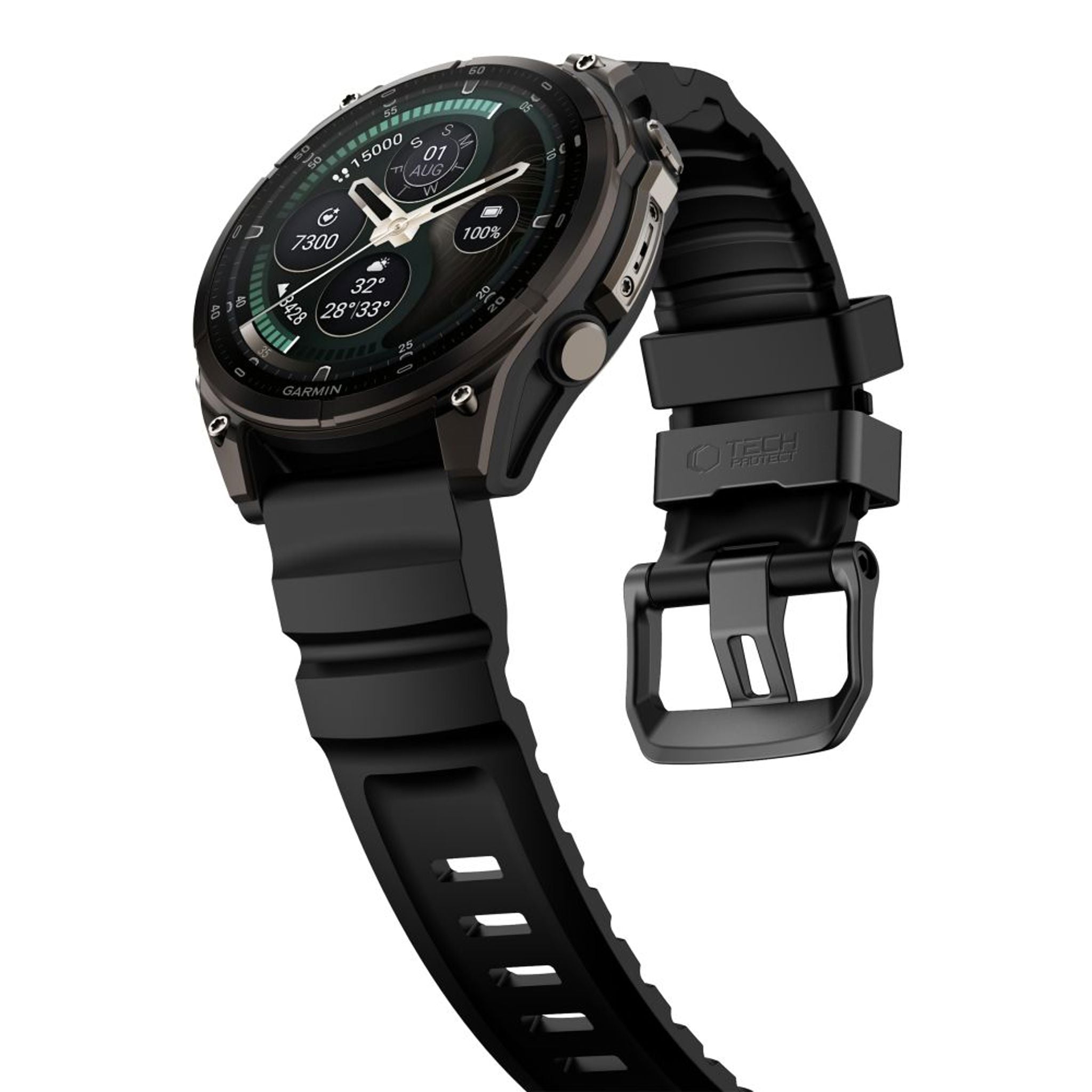 Universal Garmin 22mm QuickFit Tech-Protect Motion Urrem - Sort