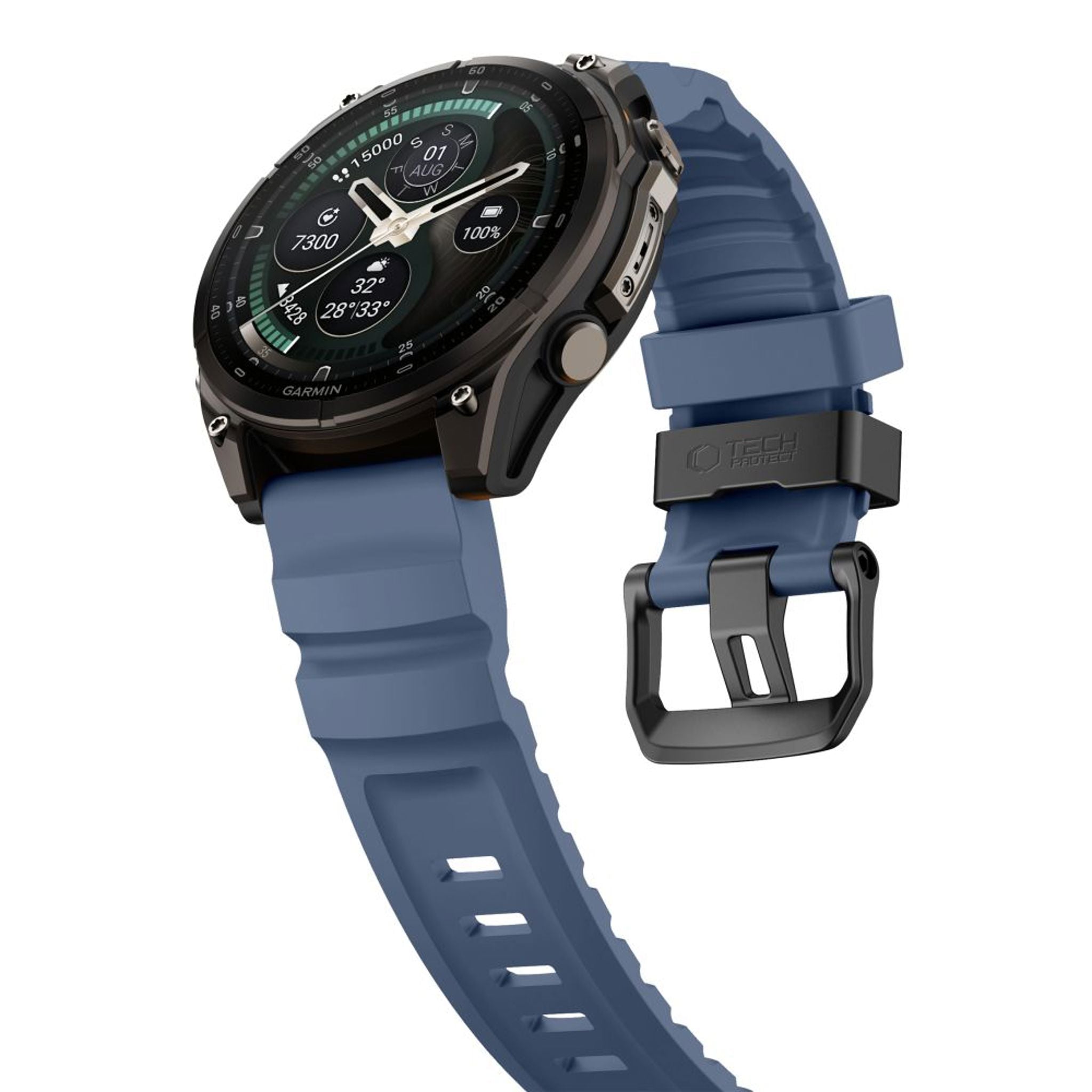 Universal Garmin 22mm QuickFit Tech-Protect Motion Urrem - Blå