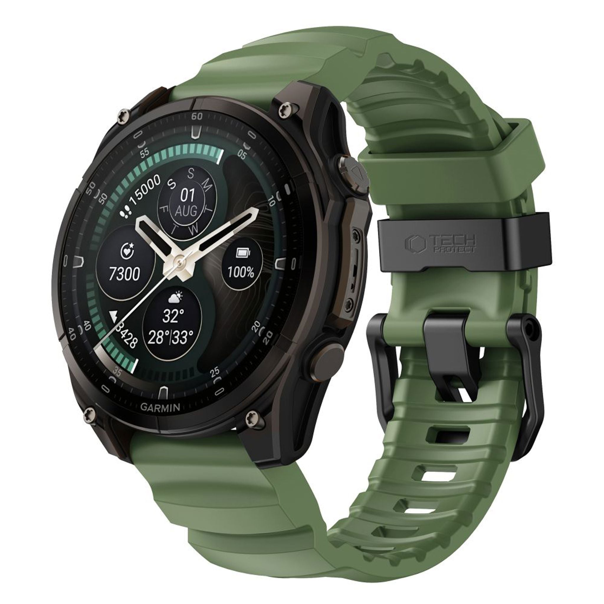 Universal Garmin 22mm QuickFit Tech-Protect Motion Urrem - Grøn