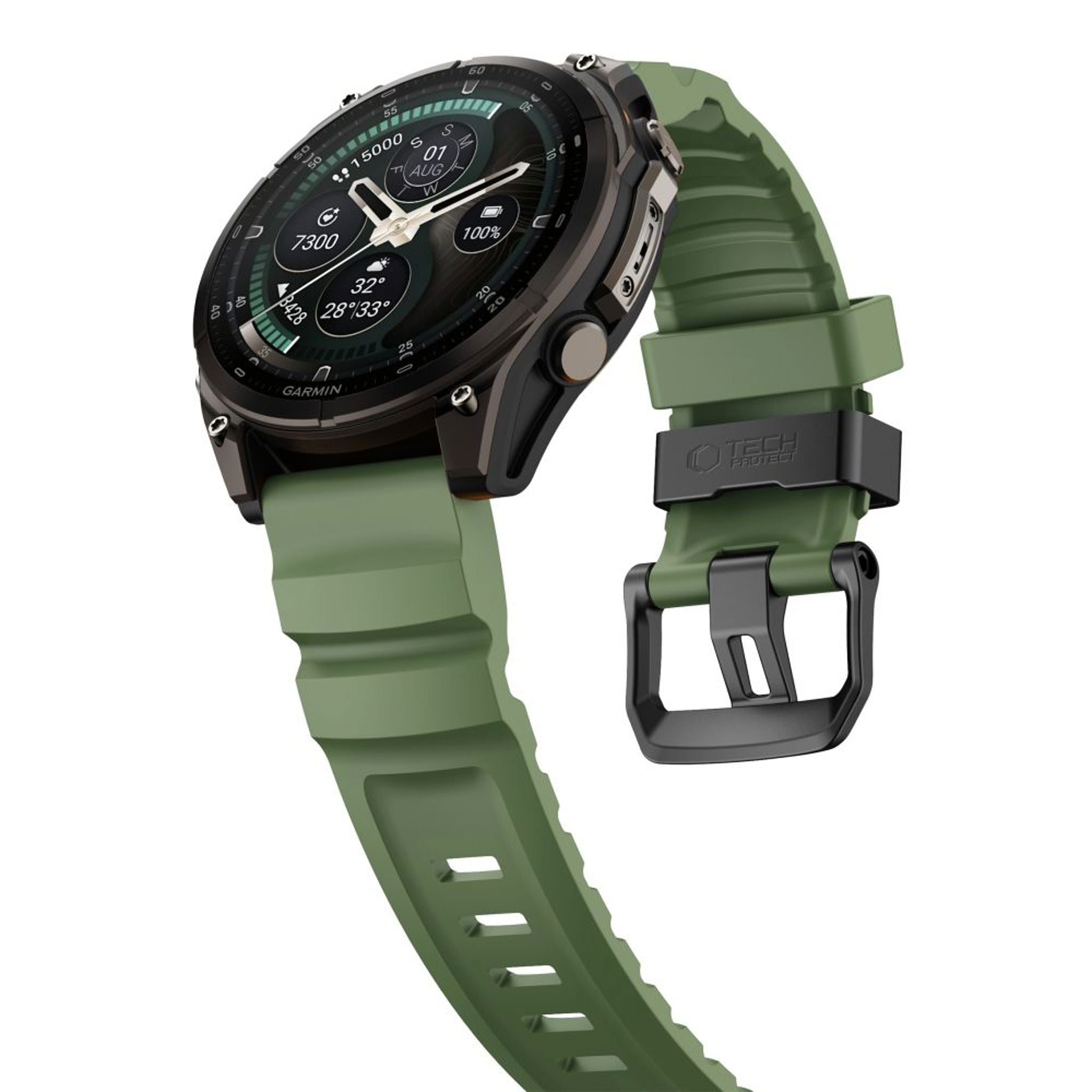 Universal Garmin 26mm QuickFit Tech-Protect Motion Urrem - Grøn
