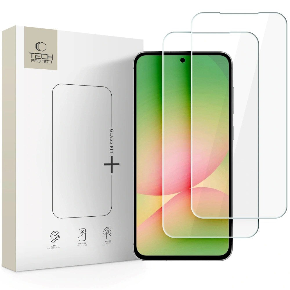 Samsung Galaxy A37 / A57 Tech-Protect Glass Fit+ Skærmbeskyttelse - 2 stk. - Gennemsigtig