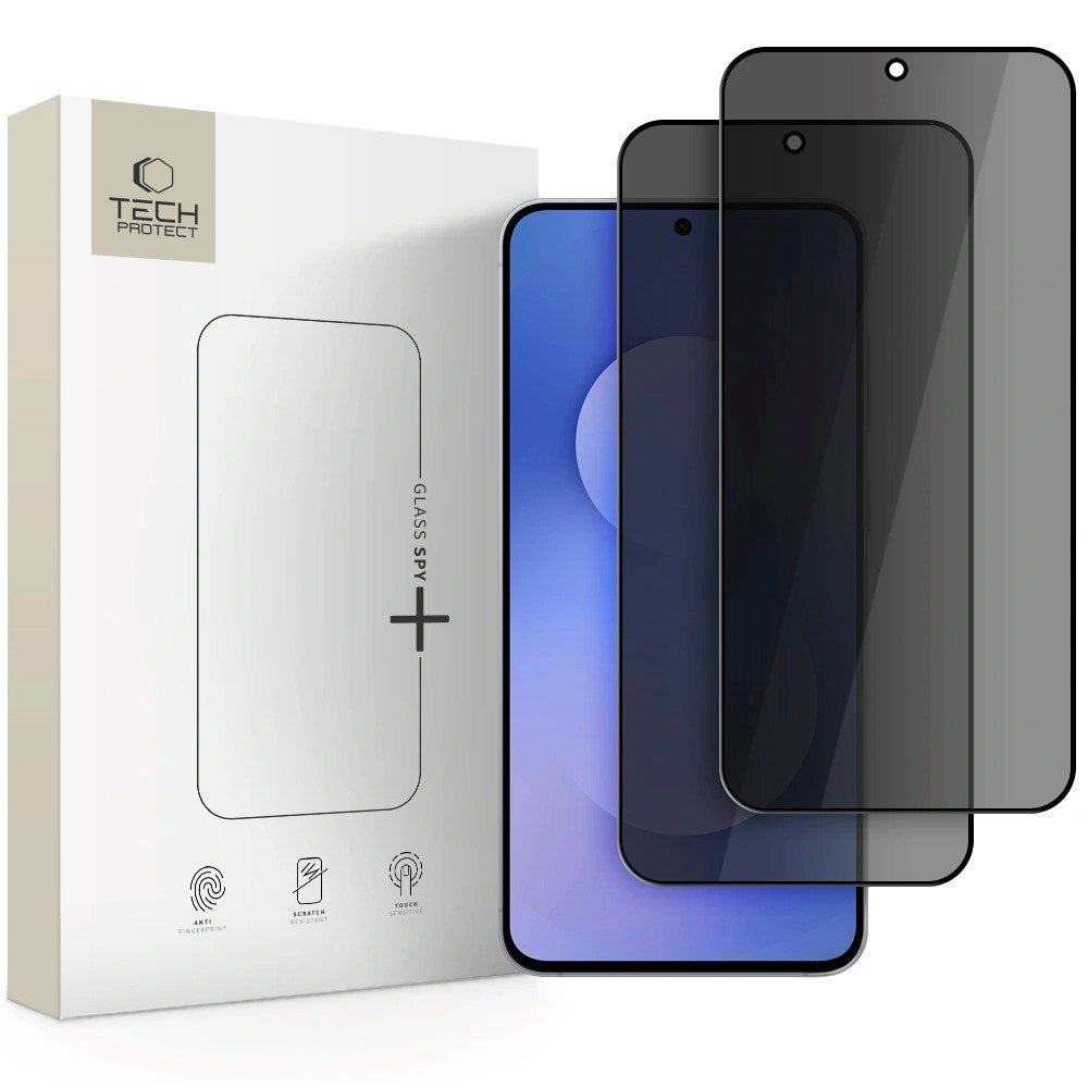 Samsung Galaxy A37 / A57 / S25 FE Tech-Protect Glass Spy+ Skærmbeskyttelsesglas - Privacy Funktion - 2 stk. - Gennemsigtig