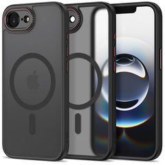 iPhone 17e / 16e Tech-Protect MagCam Cover - MagSafe Kompatibel - Gennemsigtig / Mat Sort
