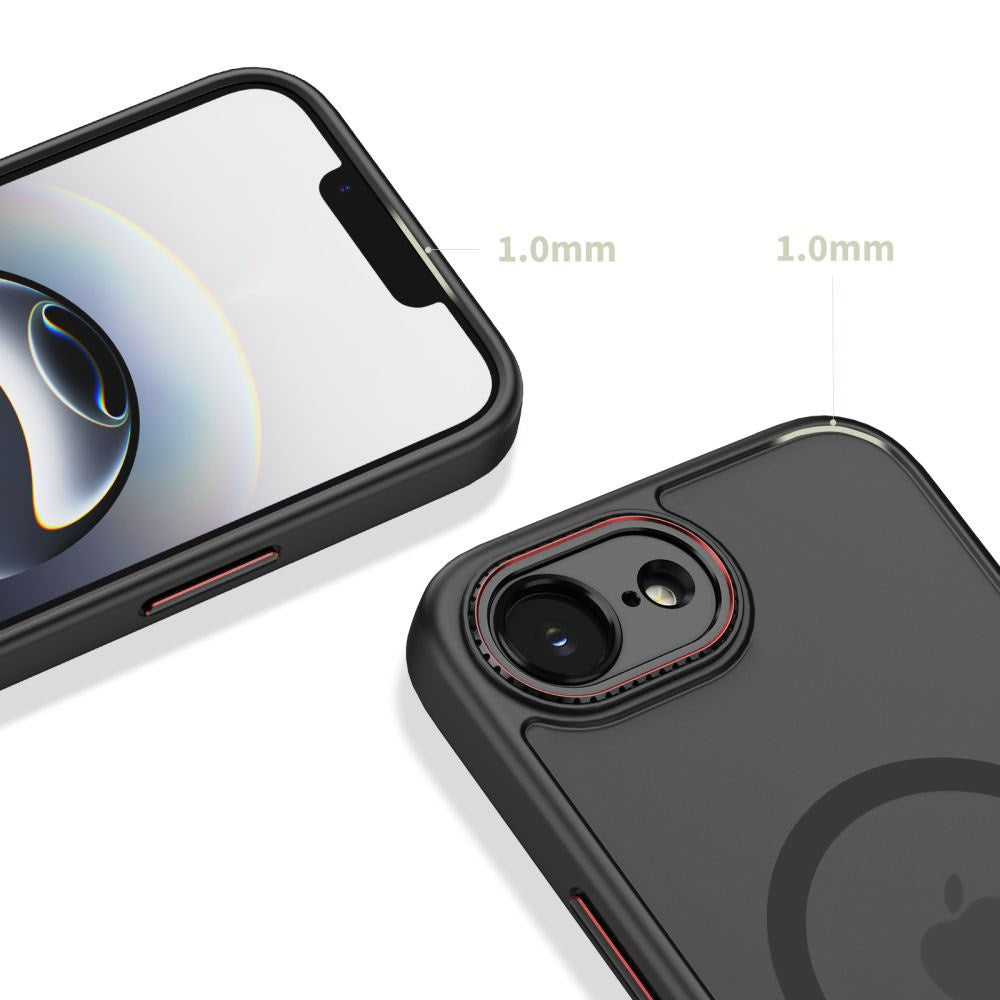 iPhone 17e / 16e Tech-Protect MagCam Cover - MagSafe Kompatibel - Gennemsigtig / Mat Sort