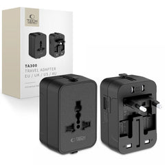 Tech-Protect TA300 Rejse Adapter - EU / UK / US / AU - Sort