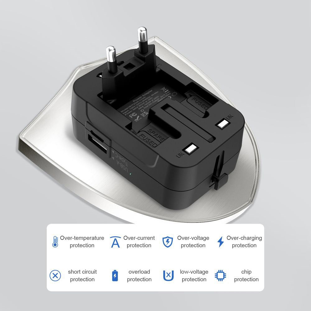 Tech-Protect TA300 Rejse Adapter - EU / UK / US / AU - Sort