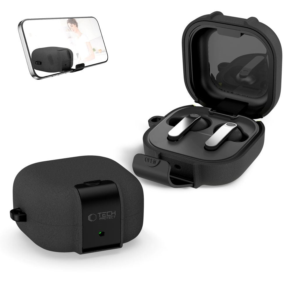 Samsung Galaxy Buds 4 / 4 Pro Tech-Protect Slim Hook Cover - Sort