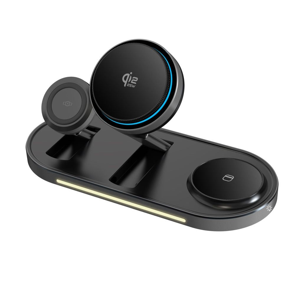 Tech-Protect A51 ARCTICBOOST 3-i-1 Trådløs Oplader 25W - MagSafe / Qi2 Kompatibel - Sort