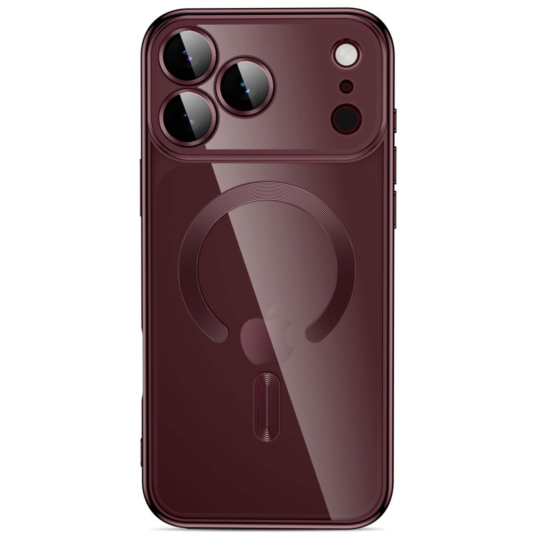 iPhone 18 Pro / 17 Pro Tech-Protect MagFlex Cover - MagSafe Kompatibel - Burgundy / Gennemsigtig