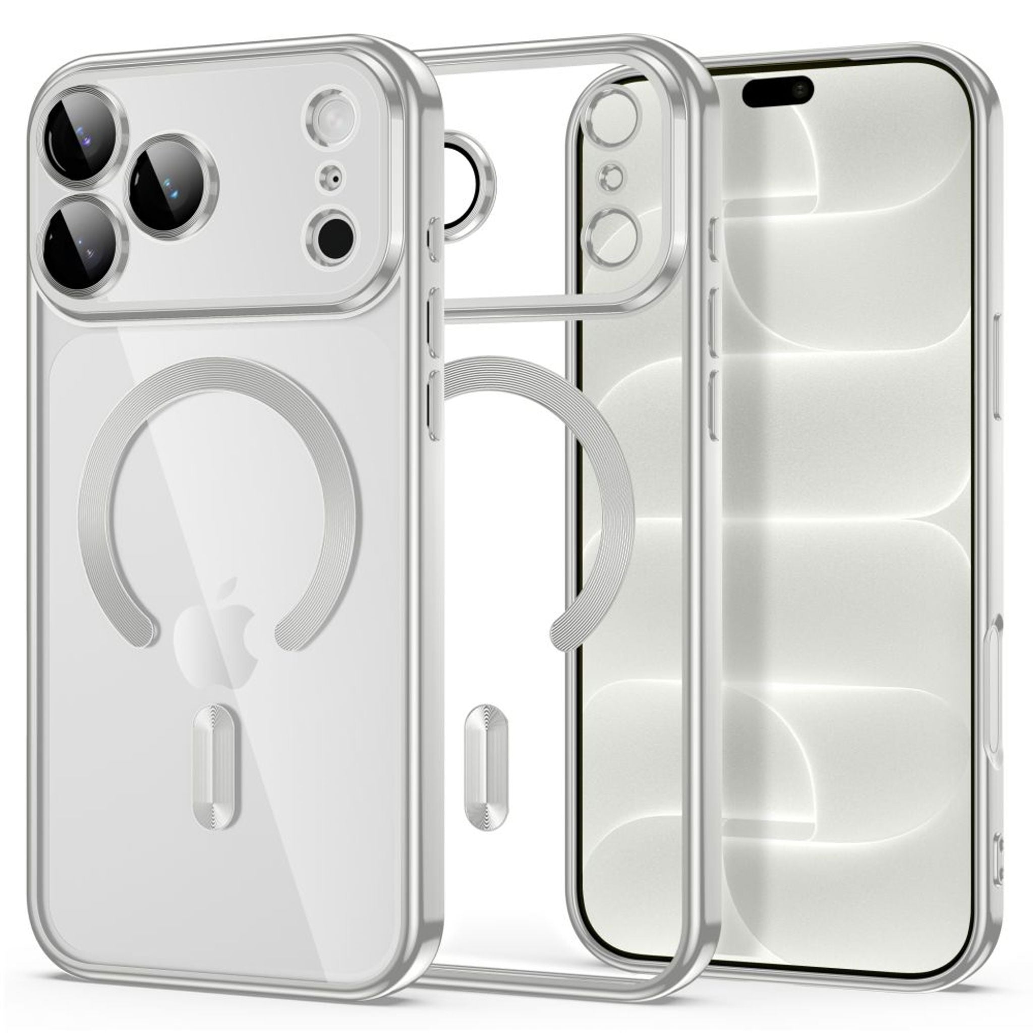 iPhone 18 Pro Max / 17 Pro Max Tech-Protect MagFlex Cover - MagSafe Kompatibel - Sølv / Gennemsigtig