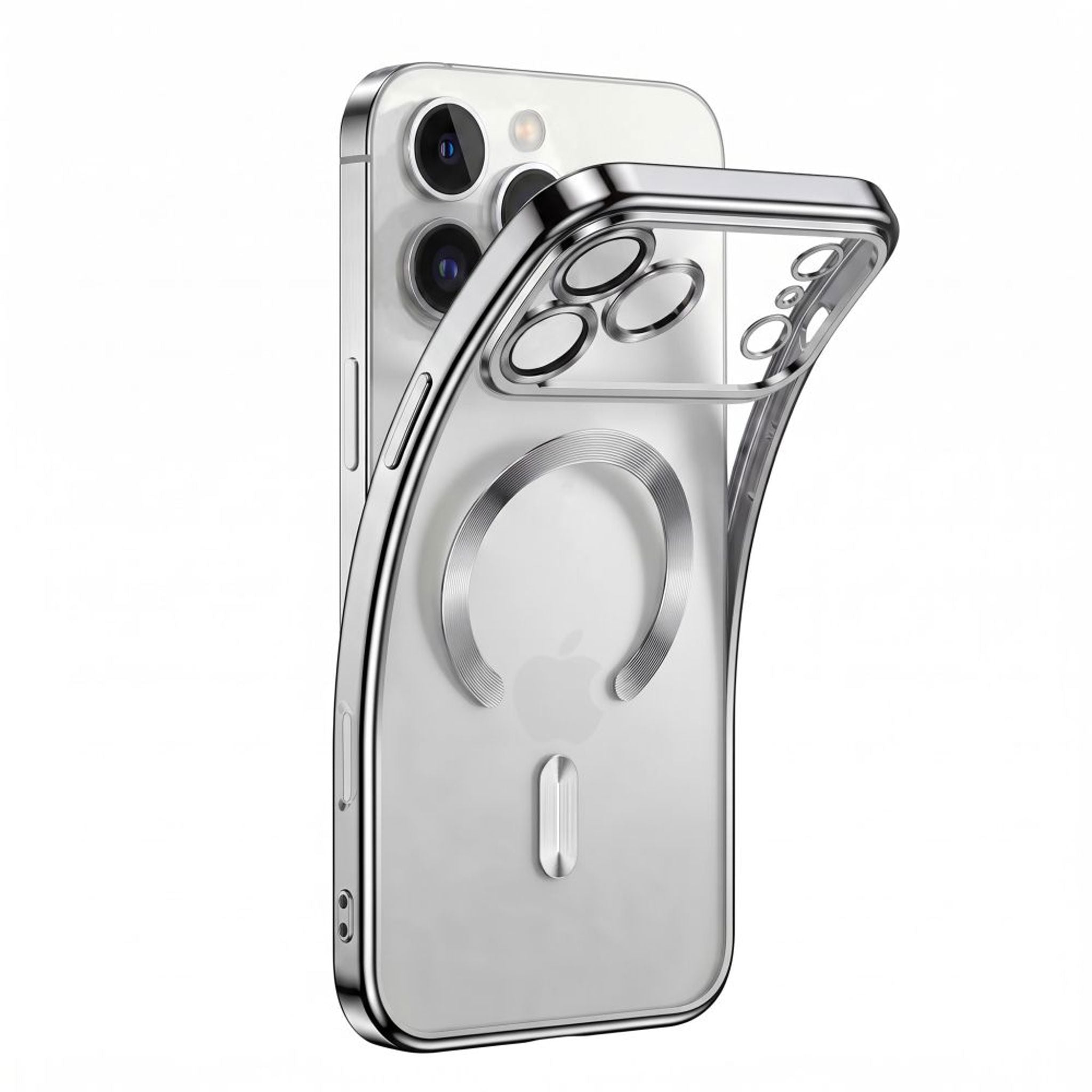 iPhone 18 Pro Max / 17 Pro Max Tech-Protect MagFlex Cover - MagSafe Kompatibel - Sølv / Gennemsigtig