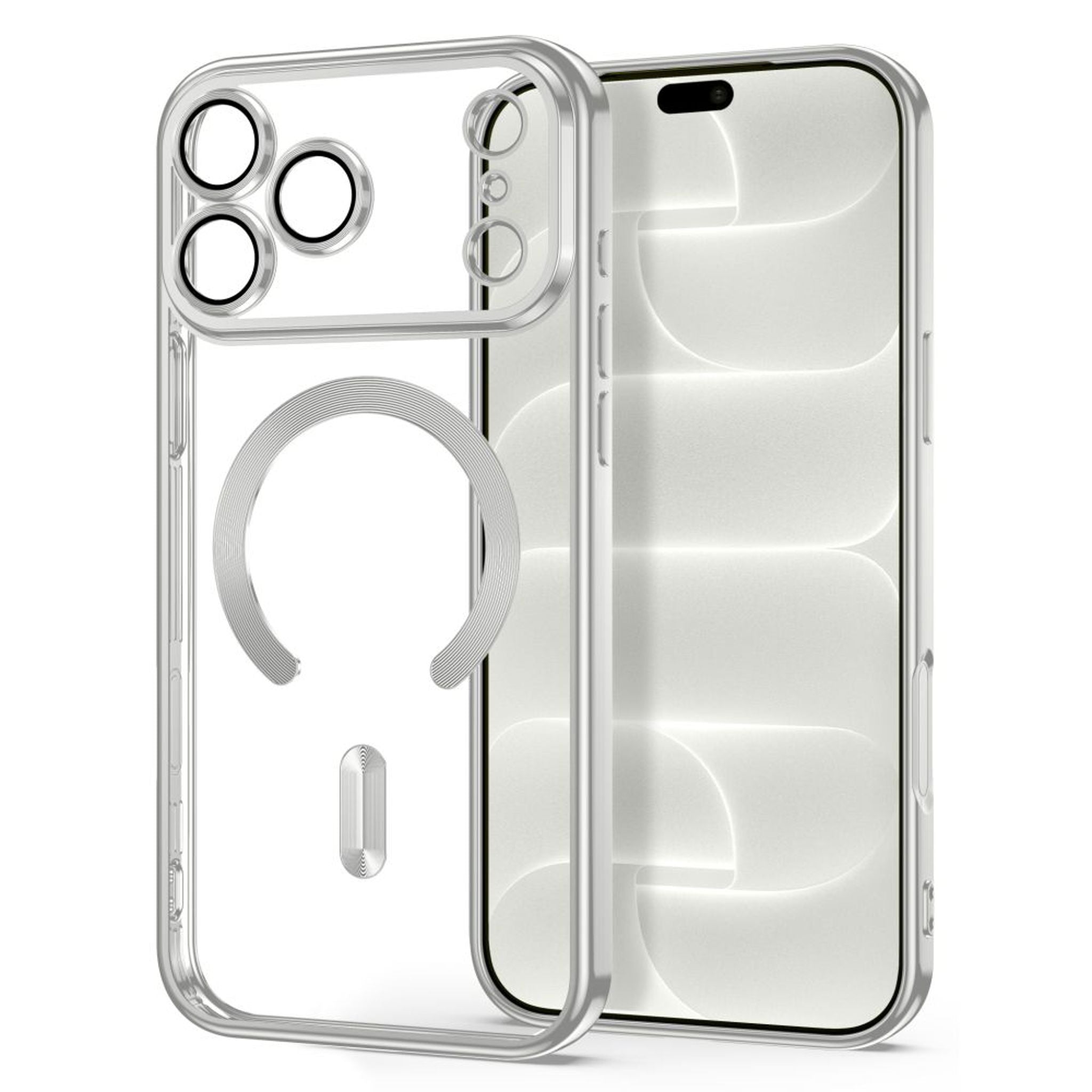 iPhone 18 Pro Max / 17 Pro Max Tech-Protect MagFlex Cover - MagSafe Kompatibel - Sølv / Gennemsigtig