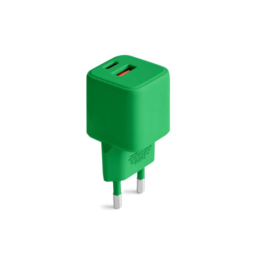 Colorum 30W Vægoplader m. 1x USB-A & 1x USB-C - Green