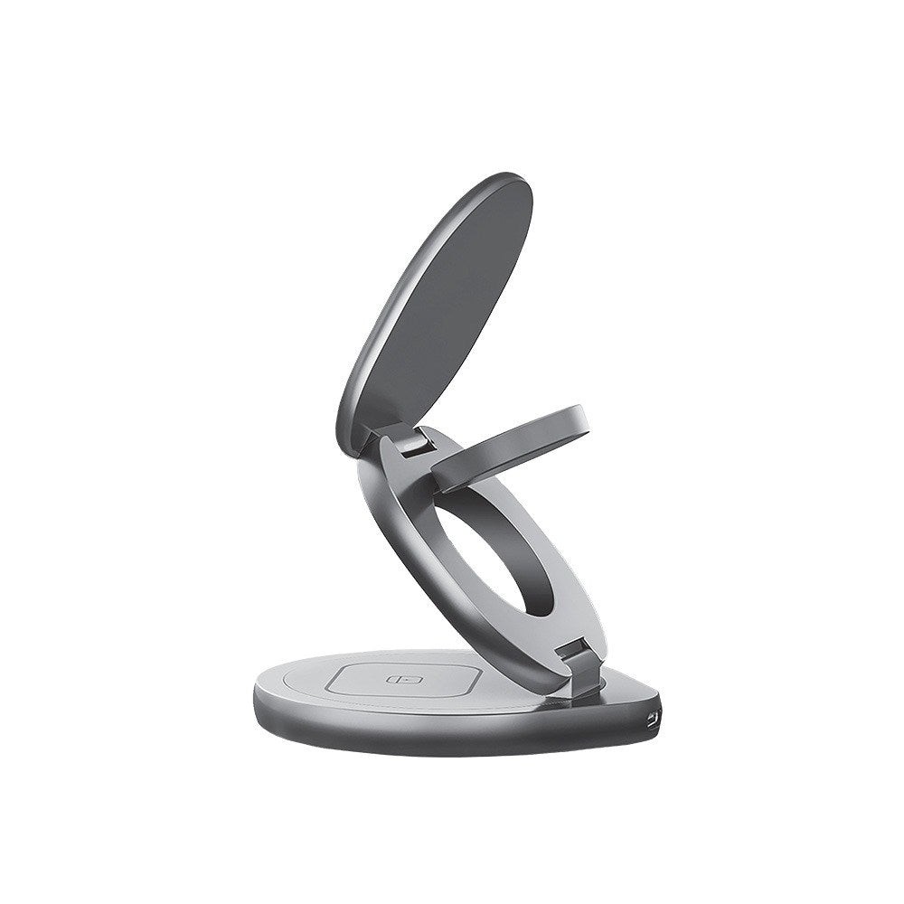 Forever 15W MAWC-200 3-in-1 Trådløs Oplader m. USB-C - MagSafe Kompatibel - Grå