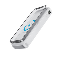 Forever MATB-300 3-i-1 Magnetisk Trådløs PowerBank - 10.000 mAh - MagSafe Kompatibel - Hvid
