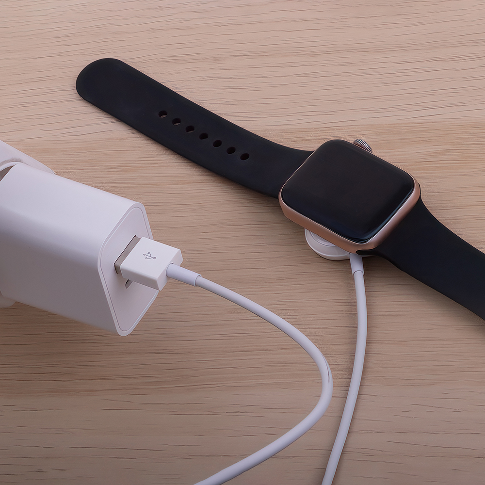 Forever MASM-100 3W Trådløs Oplader til Smartwatch - USB-A - MagSafe Kompatibel - Hvid