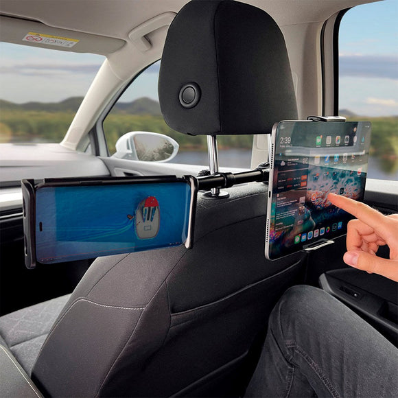 Wozinsky Dual Car Mount Til Bilens Nakkestøtte - Max Størrelse: 125 - 205mm - Sort