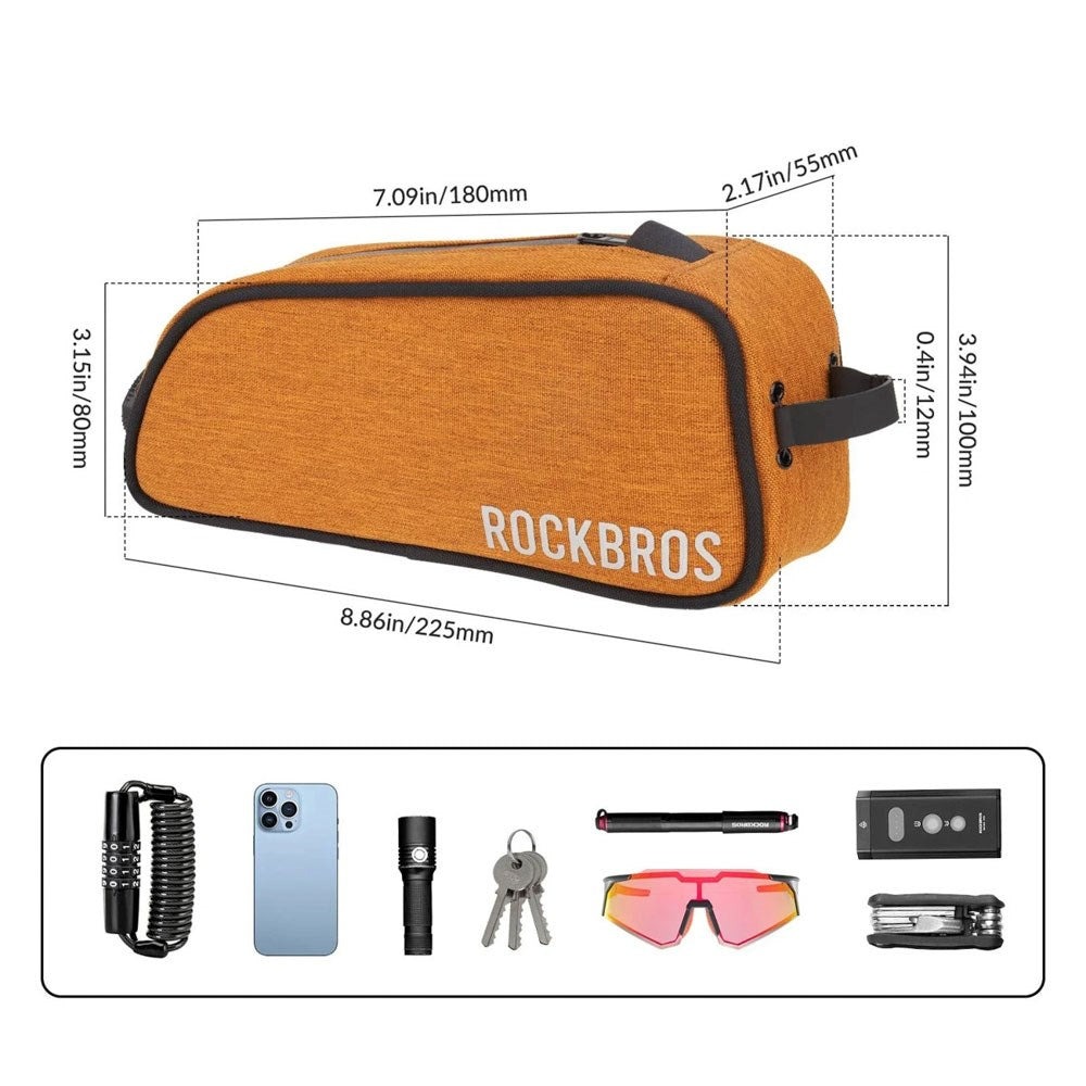 Rockbros Cykeltaske til Cykelstel - 0.7L - Orange