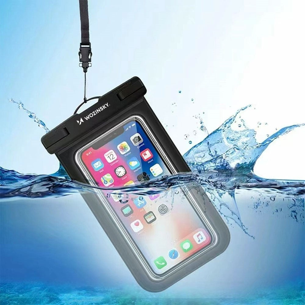 Wozinsky Universal Vandtæt Mobil Cover m. Løbearmbånd - Sort