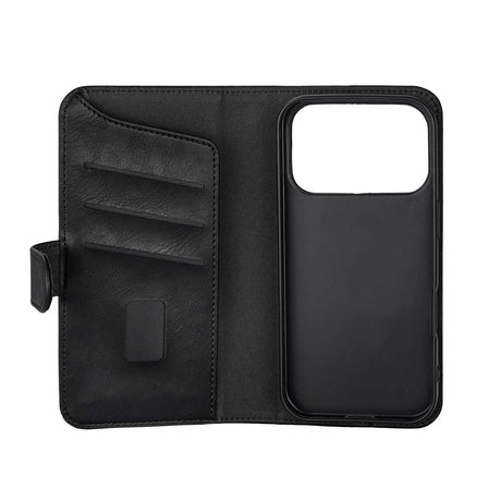 iPhone 17 Pro GEAR Kunstlæder Flip Cover - MagSafe Kompatibel - Sort