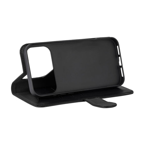 iPhone 17 Pro GEAR Kunstlæder Flip Cover - MagSafe Kompatibel - Sort