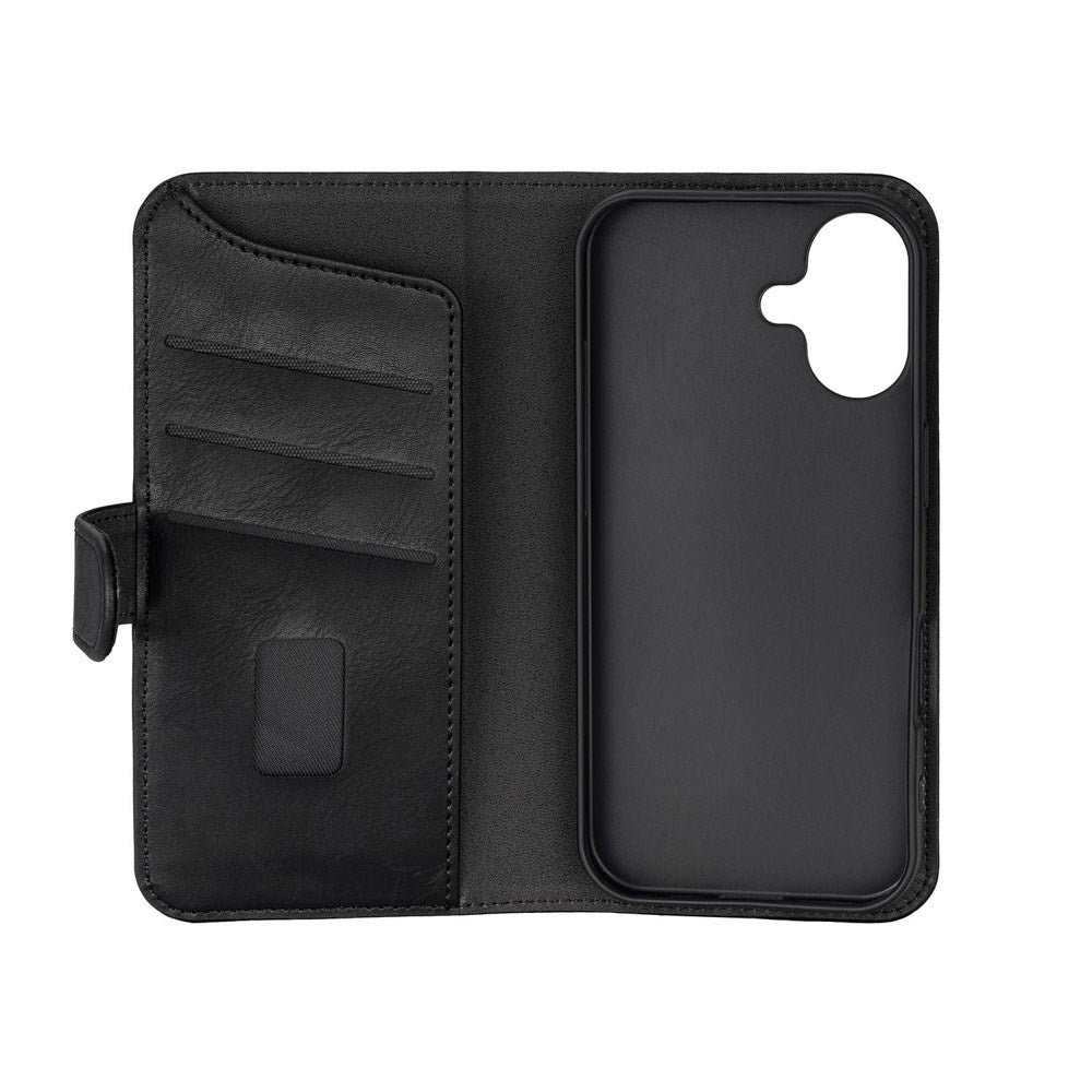 iPhone 17 GEAR Kunstlæder Flip Cover - MagSafe Kompatibel - Sort