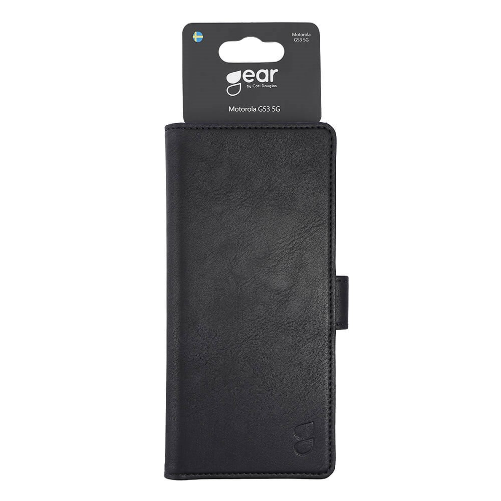 Motorola Moto G53 GEAR Kunstlæder Flipcover m. Kortholder & Ståfunktion - Sort