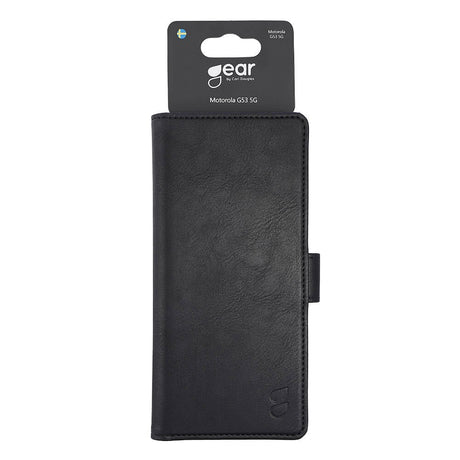 Motorola Moto G53 GEAR Kunstlæder Flipcover m. Kortholder & Ståfunktion - Sort