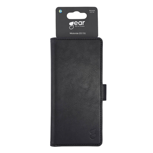 Motorola Moto G53 GEAR Kunstlæder Flipcover m. Kortholder & Ståfunktion - Sort