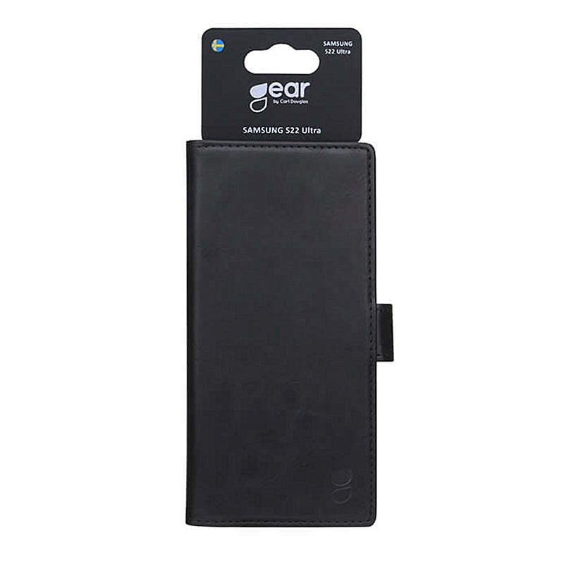 Samsung Galaxy S22 Ultra Gear Wallet - Læder Cover m. Pung - Sort