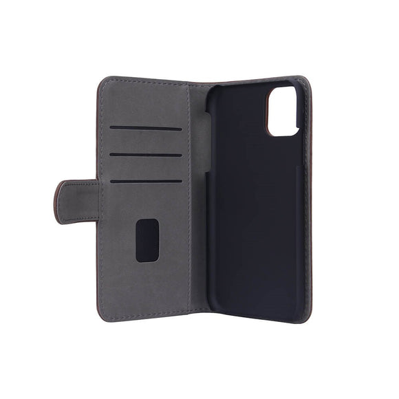 iPhone 11 GEAR Læder Cover m. Pung - Brun